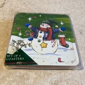 Set of Four Christmas Coasters New